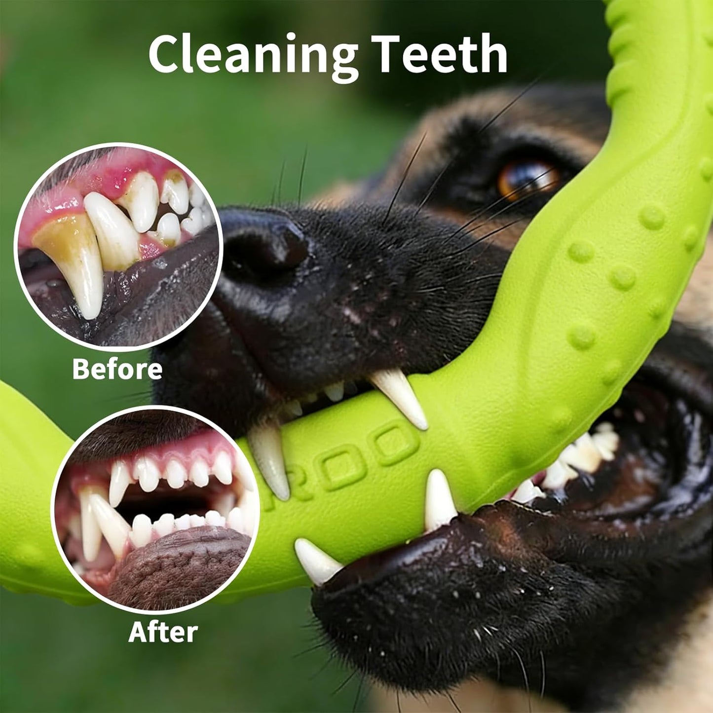 Dog Ring Toy Floating Flying Disc, Durable Lightweight Dog Toy for Medium Large Dogs Ideal for Throwing Catching Grabbing Outdoor Training Play Interactive Fetch Game(Green/11.8Inch)
