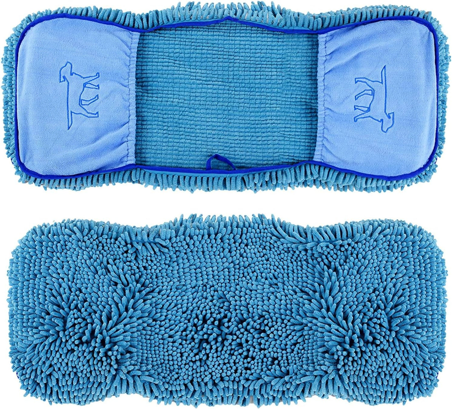 Quick Dry Towel for Dogs | Ultra Absorbent Microfiber Shammy | Extra Large 35X15 Size for All Breeds | Comfortable Hand Pockets | Indoor Outdoor Use | Durable Material | Machine Washable
